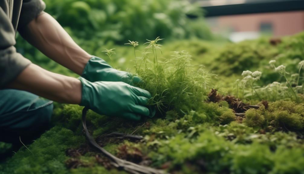 Top Tips for Maintaining Your Green Roof clearing yard of weeds