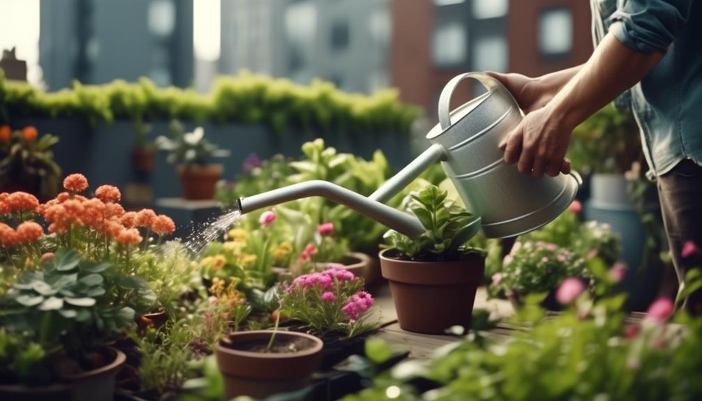 optimal watering techniques for rooftop plants