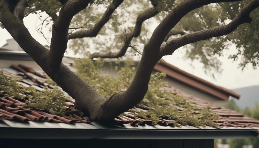 prune tree branches near roof