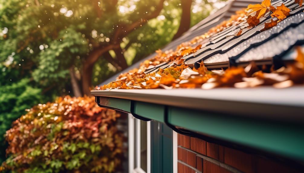 removing debris from gutters