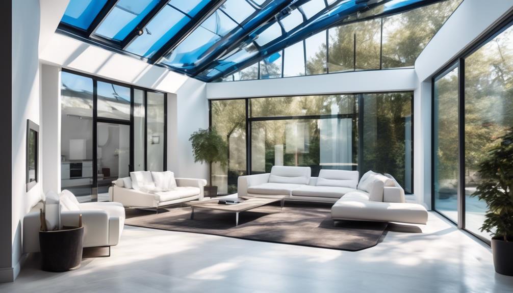 transparent roof made of glass