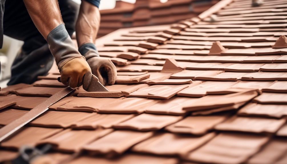 installing clay tiles on roof
