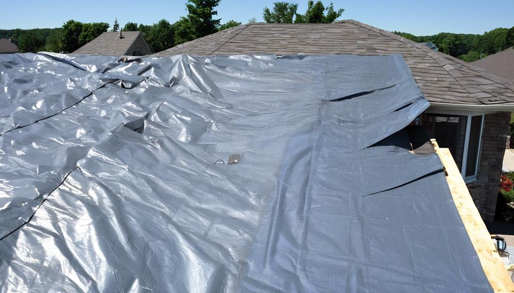 covering roofs temporarily for protection