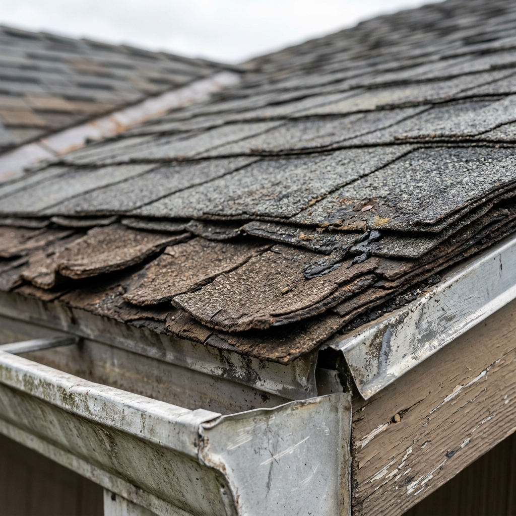An extreme close up of a completely choked, blocked attic soffit vent packed tightly with pink insulation, the leading cause of instantly voided shingle warranties.
