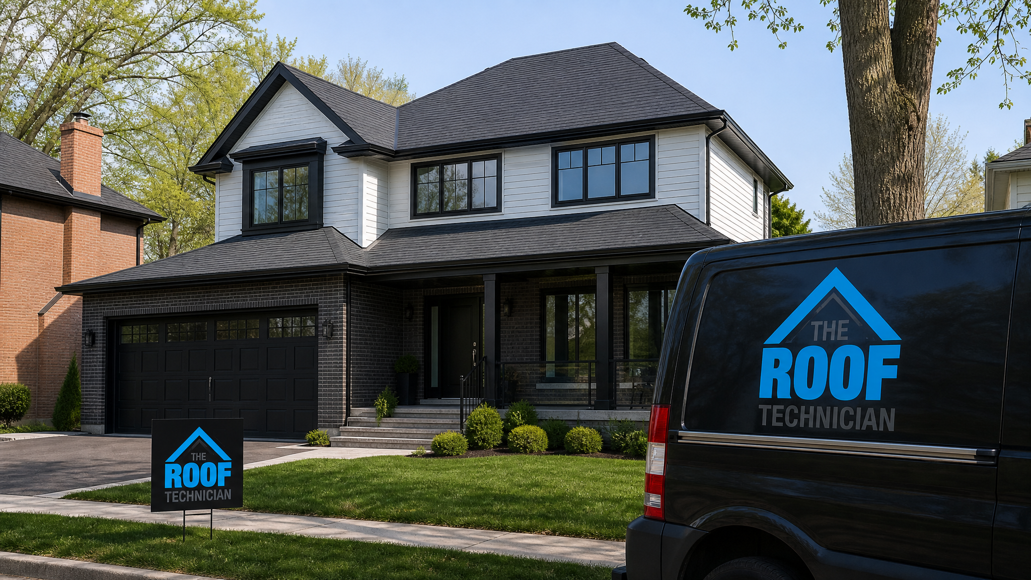 Newly installed asphalt shingle roof on a Toronto home, the result of hiring a roofing contractor GTA homeowners can trust