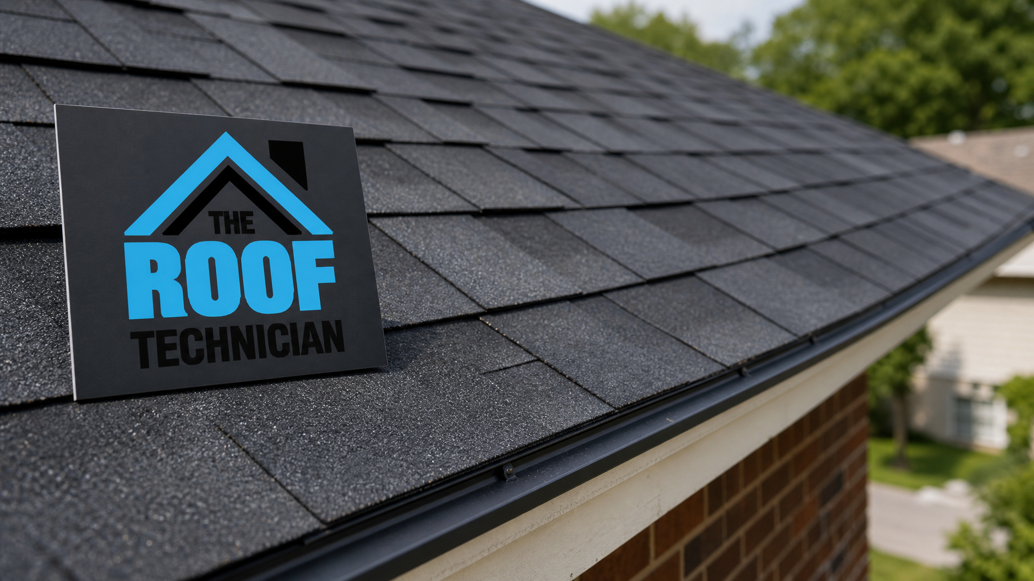 Close-up of new architectural asphalt shingle installation with clean ridge cap and drip edge on a Toronto home