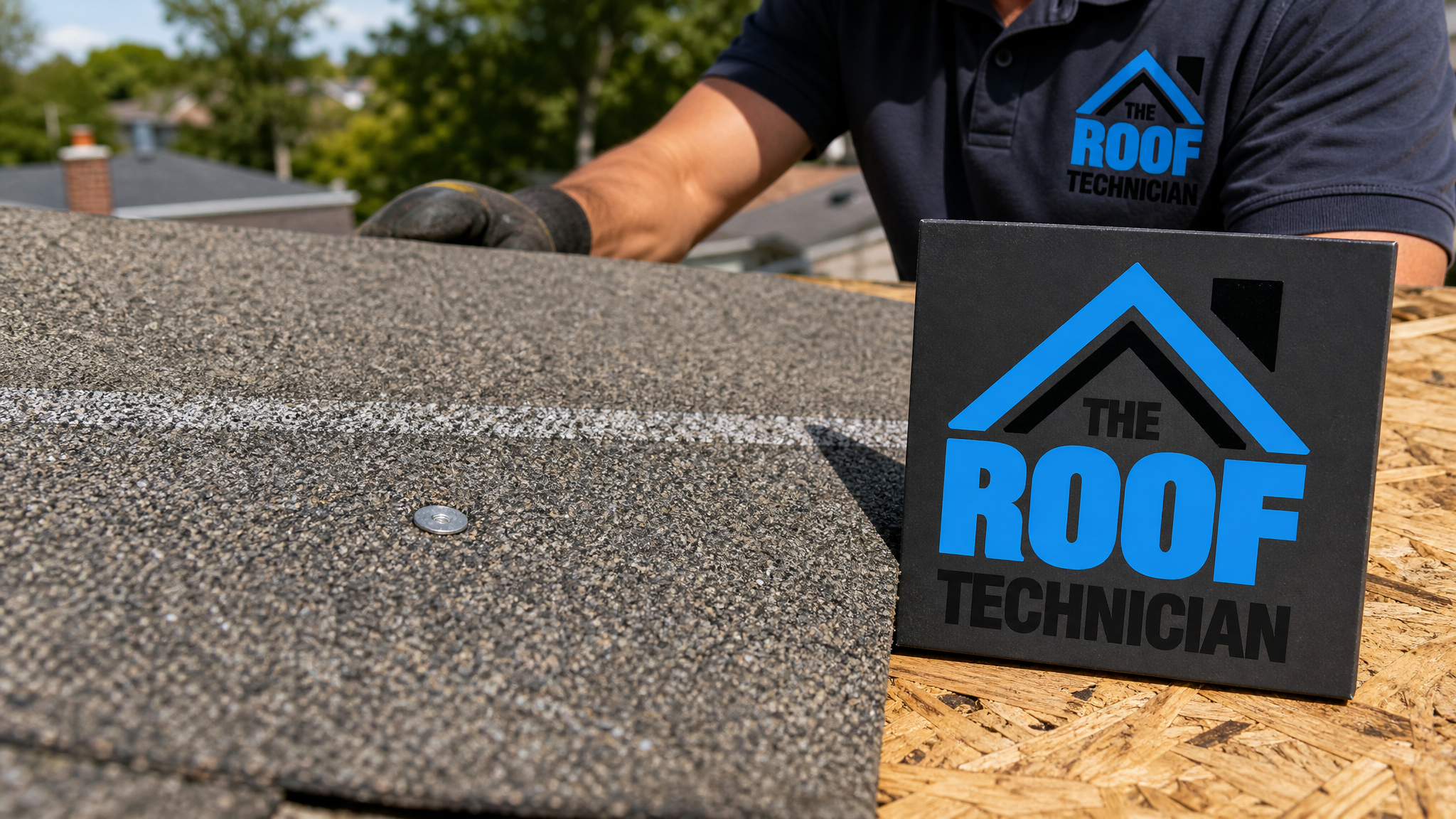 Close-up detail of properly driven roofing nail flush with asphalt shingle surface demonstrating hand nailing vs nail gun roofing Toronto quality standard