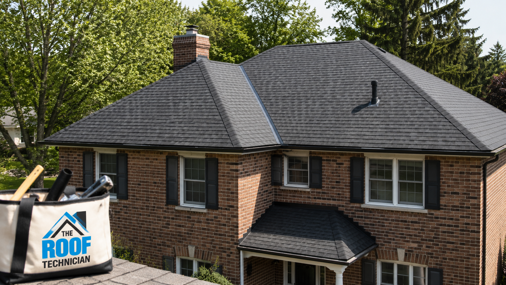 Asphalt shingle roof on a Brampton suburban home showing areas typical of roof repair Brampton work