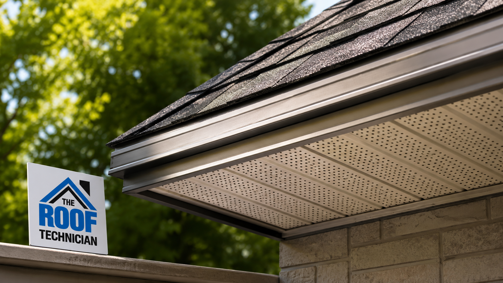 Close detail of soffit intake vent and insulation baffle supporting attic ventilation Mississauga homes require