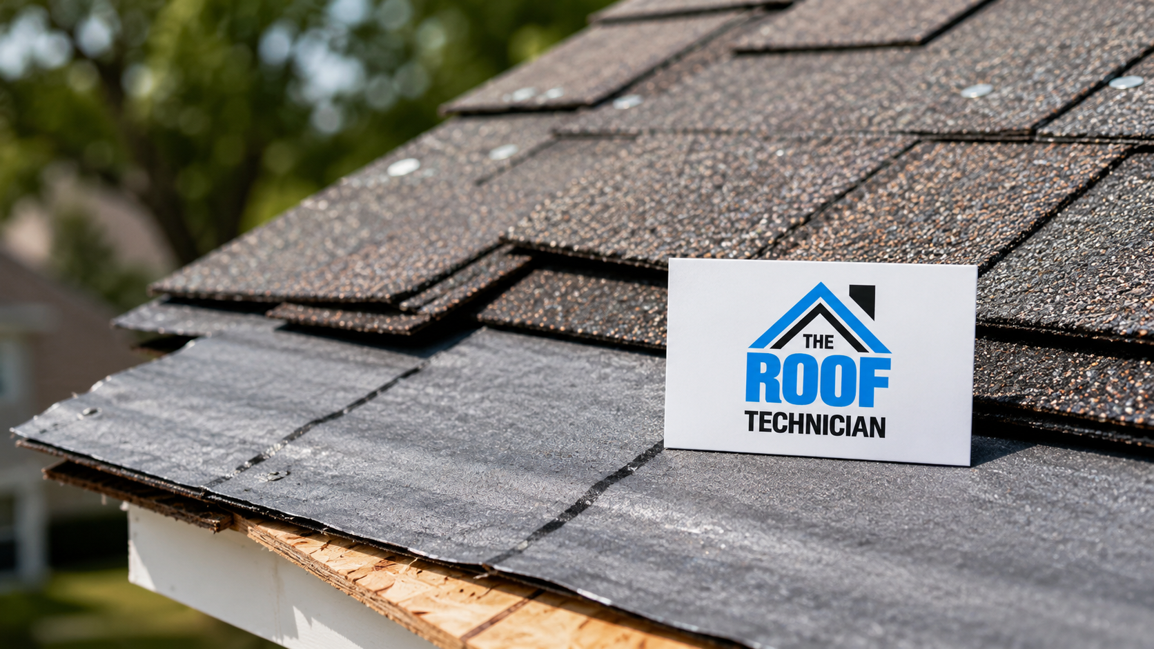 Close-up of asphalt shingle layers and underlayment material used to evaluate a licensed roofing estimate in Toronto