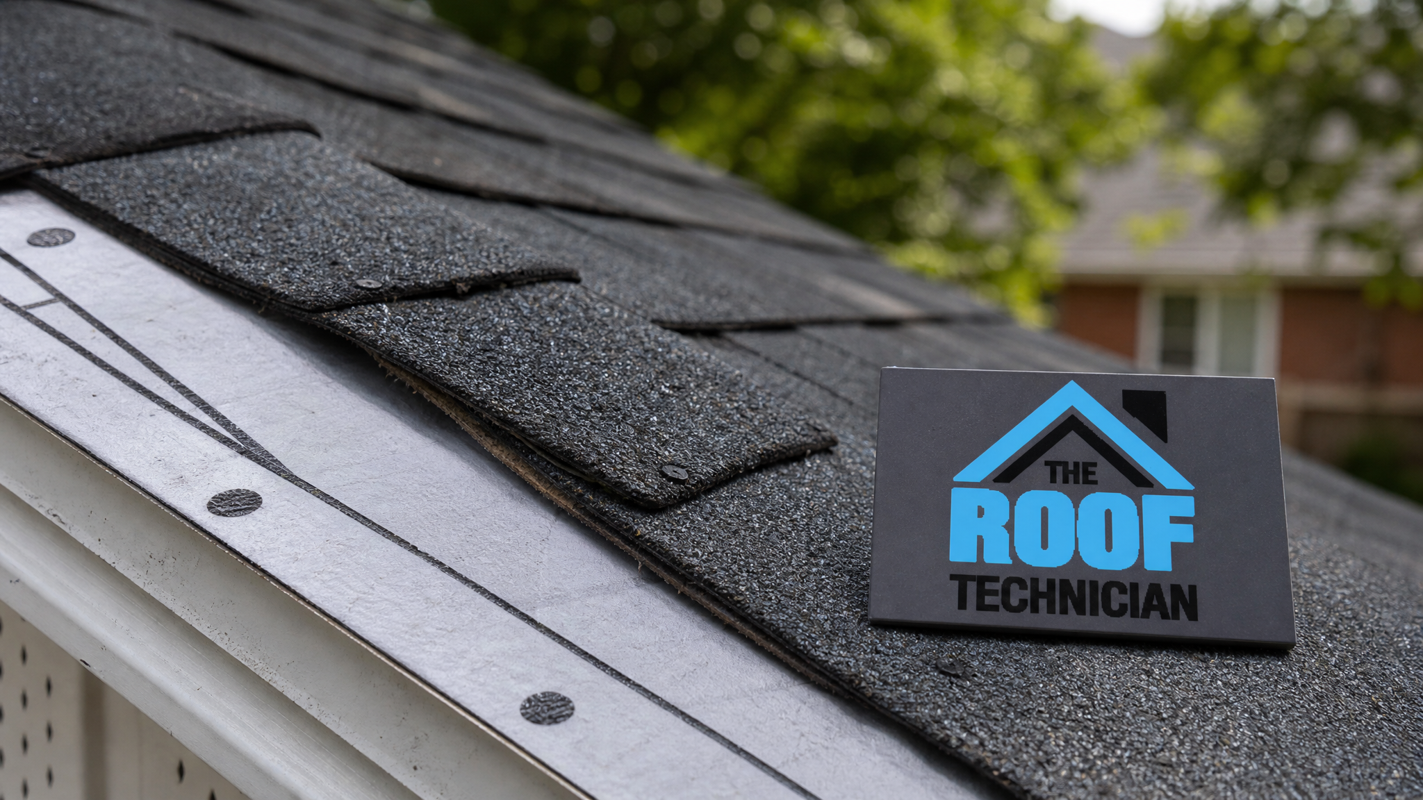 Close-up of asphalt shingle layers and underlayment material used to evaluate a licensed roofing estimate in Toronto