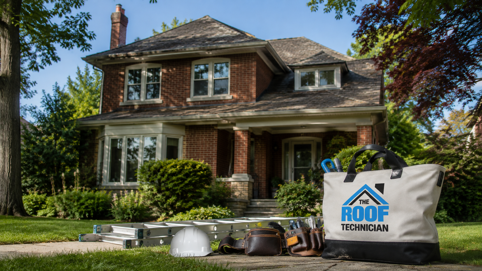 Suburban Burlington two-storey home with an aging asphalt shingle roof due for roof replacement in Burlington