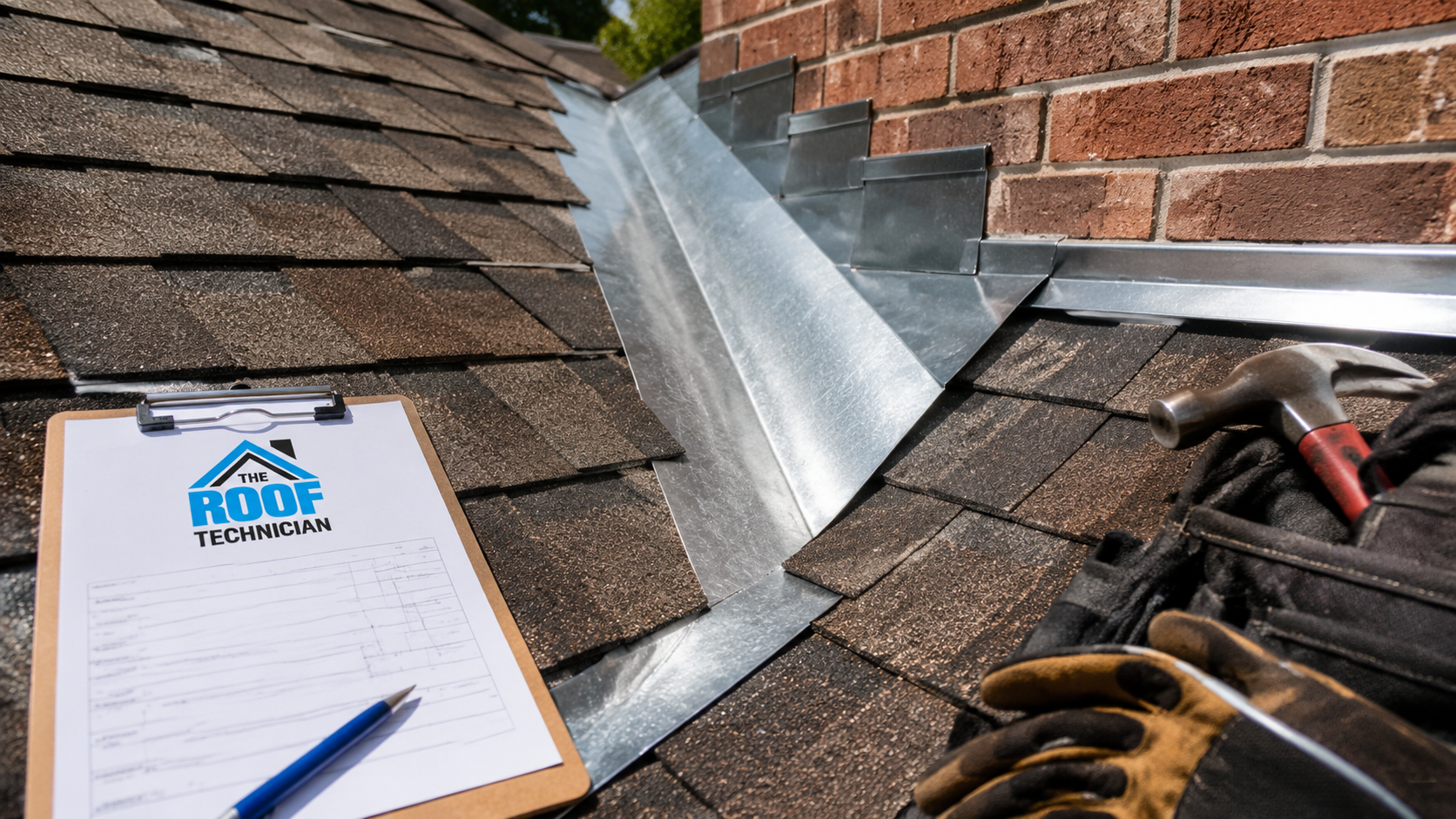 Close up of valley flashing and shingle detailing, the workmanship quality roofing companies in North York should deliver