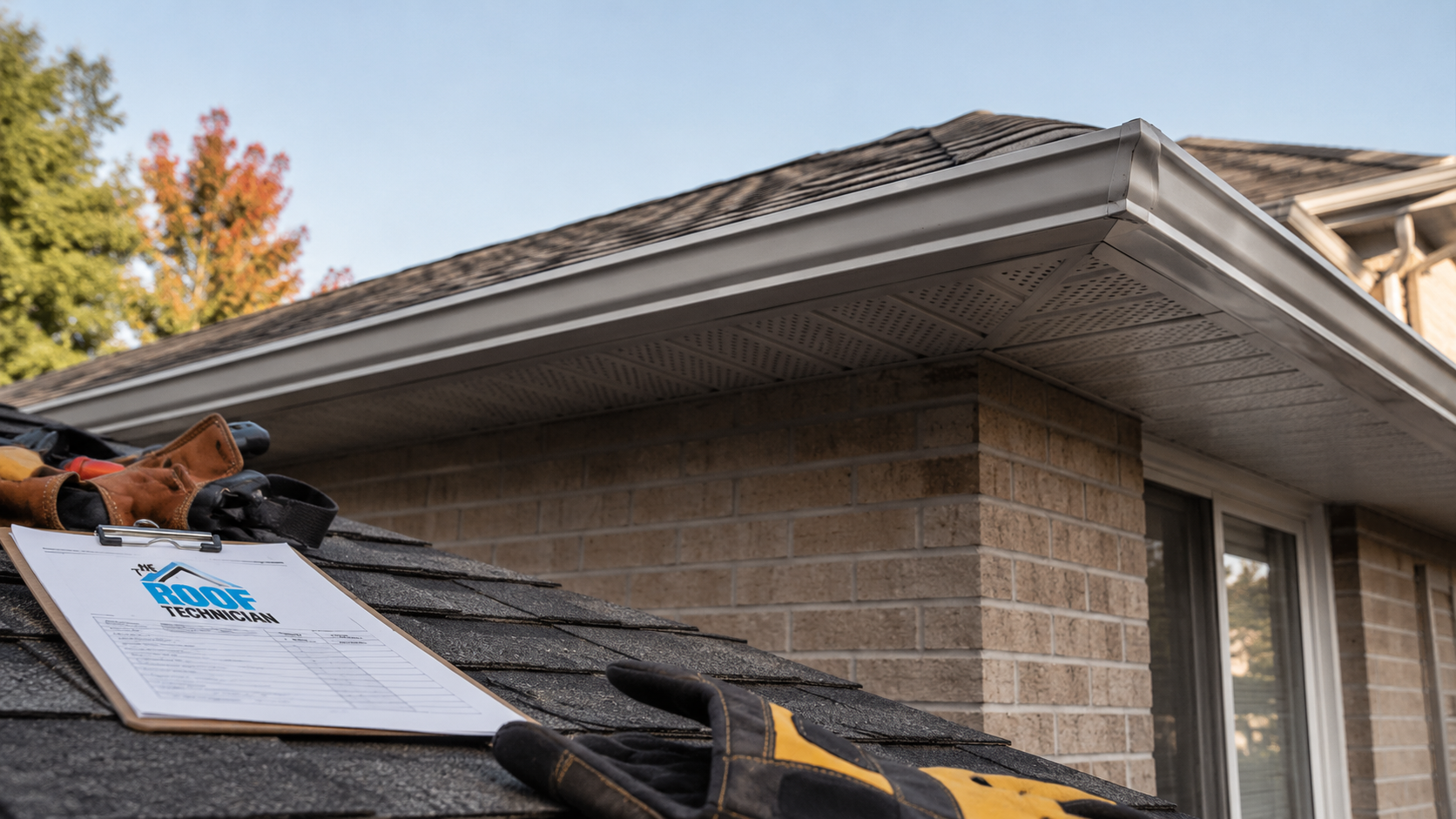Markham home roof showing ridge vent and soffit intake vents that make up a balanced attic ventilation system